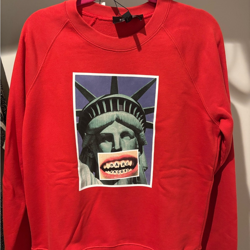 Authentic, Brand New,Marc Jacobs X Hey Reilly Collaboration Red Crewneck Sweater